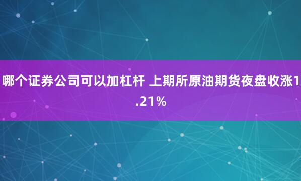 哪个证券公司可以加杠杆 上期所原油期货夜盘收涨1.21%